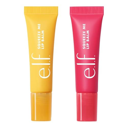 Image of e.l.f. Squeeze Me More Lip Balm Duo, Moisturizing Balm For A Sheer Tint Of Color, Made With Hyaluronic Acid, Vegan & Cruelty-Free, Mango & Watermelon (Pack of 2)