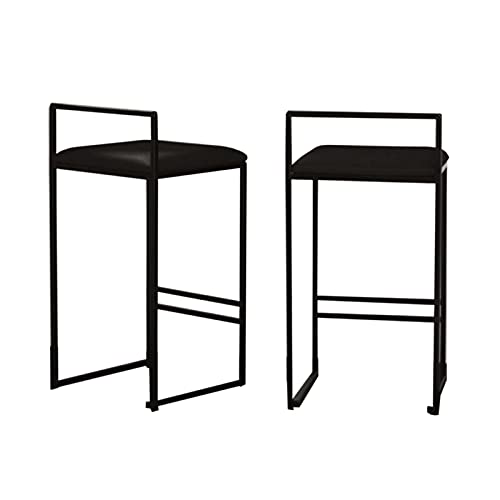 Barhocker kücheninsel küchentheke Höhe 65cm / 75 cm, Moderne Tresenhocker Bistrohocker Küchenhocker mit Lehne und Fußstütze Küchen Esszimmerstühle, Weiß (Schwarz, 2er-Set 65cm)