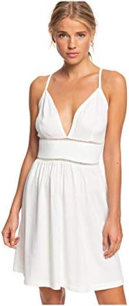 Roxy womens New Silver Light Strappy Woven Dress, Snow White, Large US