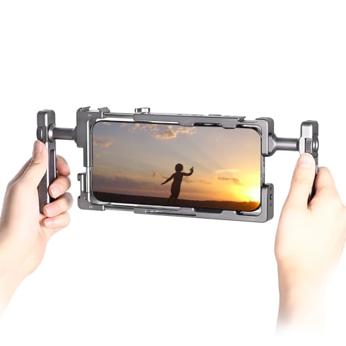SUNWAYFOTO PCR-01 klatka na smartfona uniwersalny zestaw do montażu wideo na telefon z uchwytem, stabilizator telefonu do nagrywania wideo akcesoria do filmowania telefonu komórkowego