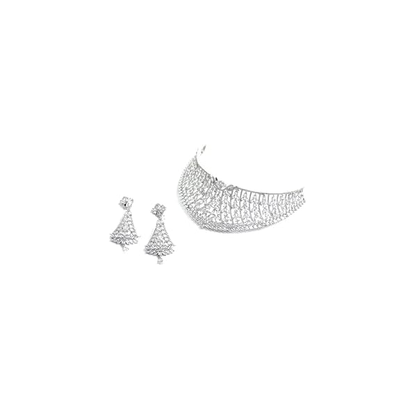 THE STONE AISLE Superior Aashi Necklace Choker Set For Women For Party Wedding