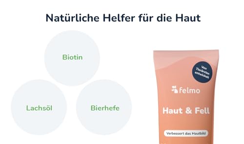 felmo Haut- und Fellpaste für Katzen (100g) Unterstützt die Verbesserung des Hautbildes und fördert glänzendes Fell – Erleichterung der Fellpflege