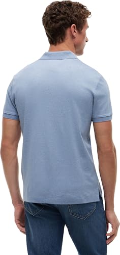 Tommy Hilfiger Herren Poloshirt Kurzarm Liquid Cotton mit Knopfleiste, Blau (Heathered Blue Bros B0802), L – Ansicht 2