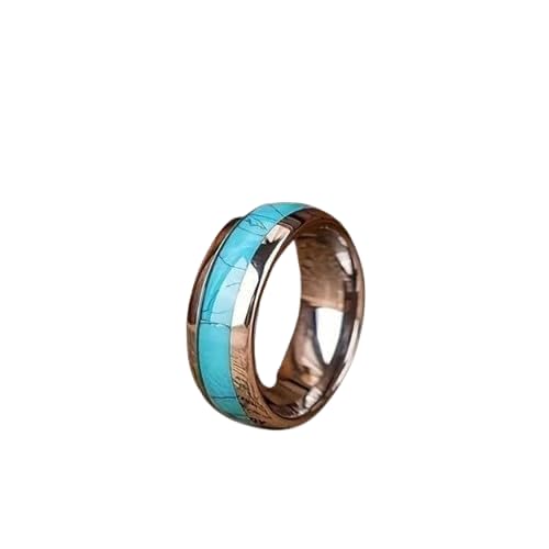 bling queen Men's Stainless Steel Turquoise Ring Stylish Unique Accessory-picture-47