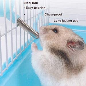 meine 3 in 1 Blue Plastic Hamster Drinker Water Bottle Dispenser Feeder Hanging Pet Squirrel Drinking Head Pipe Fountain
