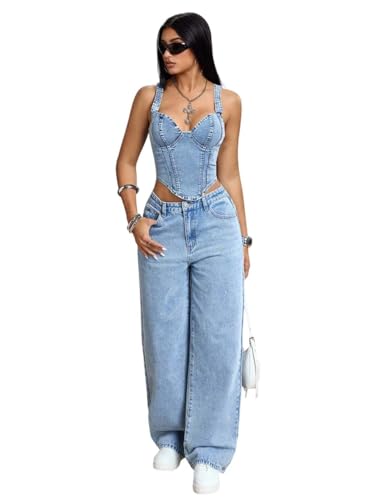 Image of KOTTY Women's High-Waist Button Relaxed Fit Casual Ankle Length Stylish Jeans