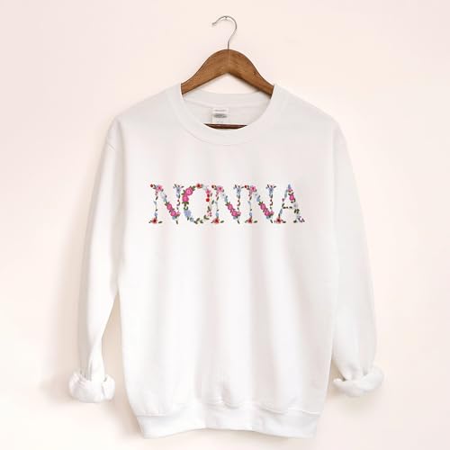 Embroidery Nonna Sweatshirts For Women Gift Sweatshirt From Grandkids Nonna Flower Grandma Gift Mothers Christmas2