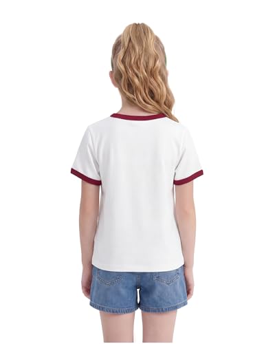 Image of Stelle Girls Graphic Tees Short Sleeve Girls Shirts Cute Tops Crew Neck Casual Basic Summer T-Shirt for Kids Teen 4-15 Years