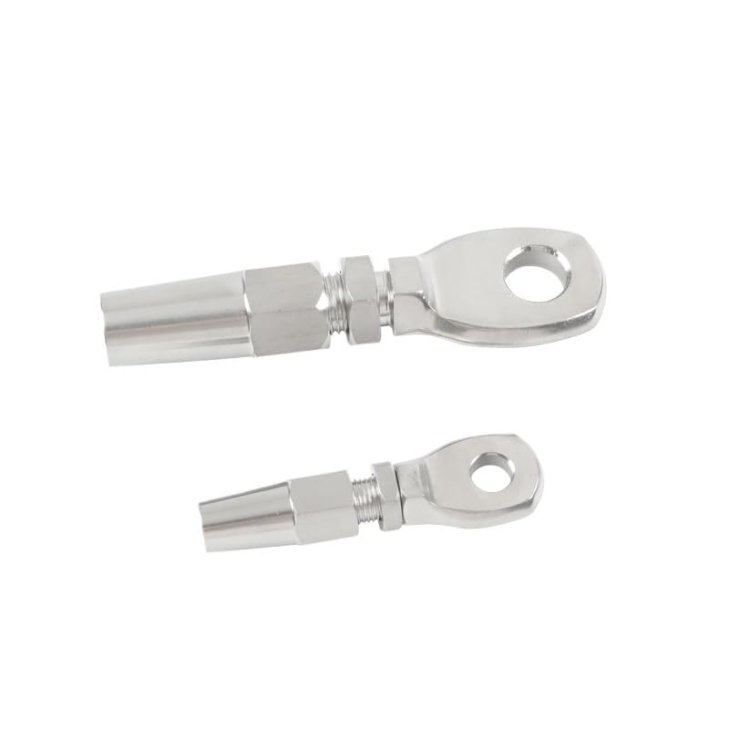 Abrazaderas De Cuerda De Cable Terminal de Ojo sin Swageless de Acero Inoxidable 316, 5 uds., for Montaje de Terminal de Cuerda de barandilla de Cable de 3mm Clips De Cuerda De Cable
