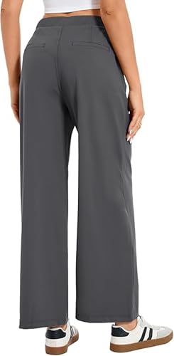 Image of Oyamiki Women's Business Casual High Waisted Dress Pants with Pockets Wide Leg Work Pants Trousers Fashion Fall Outfits