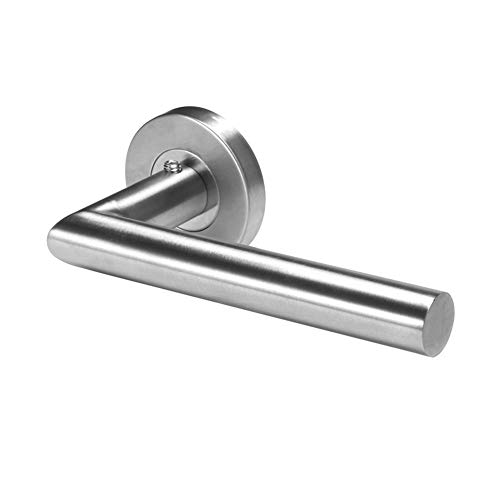NOLOGO Door Handle Set Lock Interior Home Adjustable Latch Security (Silver Stainless Steel)