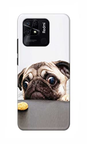 Image of PRINTFIDAA� Printed Hard Back Cover Case for Redmi 10 | Redmi 10 Power Back Cover (Pug Dog) -2808
