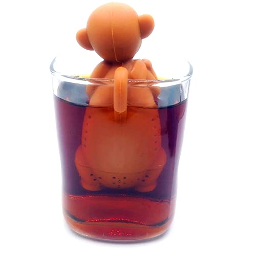 QYEW Infusores de té para té suelto – Colador de té de silicona mono | Lindo té suelto empinado | Infusores de filtro de… - Imagen 3