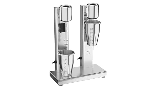 METRO PROFESSIONAL Batidora de Cócteles Doble, 2 x 80W, 2 Velocidades, 650ml, Acero Inoxidable, Base Antideslizante