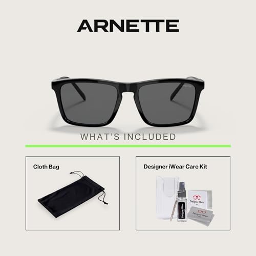 ARNETTE Shyguy AN4283 Square Sunglasses for Men for Women +BUNDLE with ACCESSORY EYEWEAR KIT4