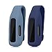 kwmobile 2X Clip Holders Compatible with Fitbit Inspire 3 / Inspire 2 / Ace 3 - Clip-On Holder Replacement Set - Dark Slate/Dark Blue