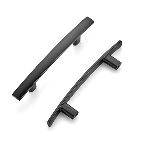 Image of Ravinte 20 Pack Cabinet Handles Matte Black Cabinet Pulls Kitchen Cabinet Handles,Curved Drawer Pulls in 5-3 /16 Inch Length with 3 Inch Hole Center Arch Kitchen Cabinet Hardware