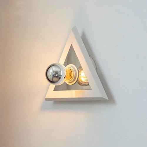 Lámparas de Pared, Aplique de Pared Triangular Blanco, lámpara de Pared de Acero, E27 Crema, iluminación para el hogar para Sala de Estar