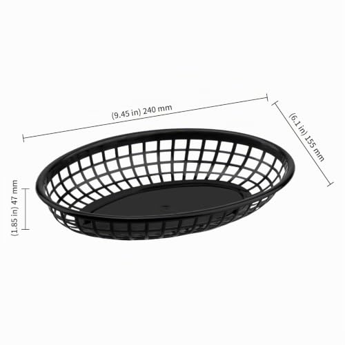 Miniatura 2 de Keileoho 60 Cestas Ovaladas De Plástico Para Servir Comida Rápida, 24 X 15,5 X 4,7 Cm, De Plástico, Color Negro