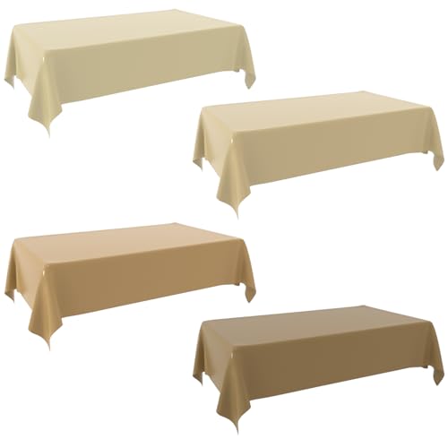 4 Brown Tablecloths Brown Disposable Plastic Table Cloths 4 Color Gradient Tablecloths for Bride Wedding Birthday Picnic Party 54 X 108 Inches Rectangular Table Cloths