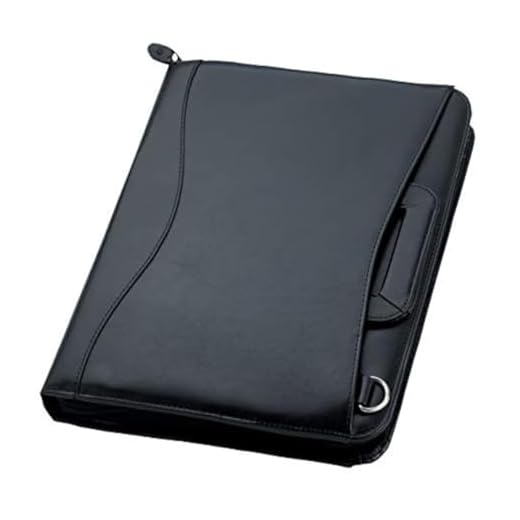 Travigo 3-Ring Shoulder Strap Business Leather Portfolio|Removable Shoulder Strap |Retractable Handles |Solar Calculator |Professional Business Folder Resume Document Organizer|Notepad Included(Black)