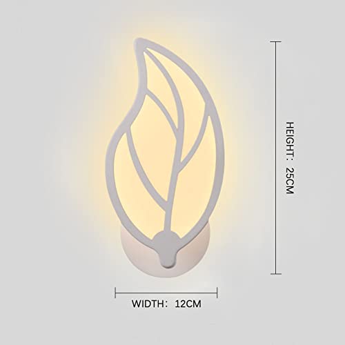 KRIPINC 12W Acrylic Leaf Shaped White LED Wall Light, Simple Modern Wall Sconce for Living Room Kids Bedroom, Bedside - Image 2