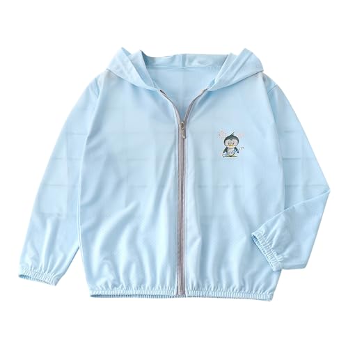 Kids Zip-Up Hoodie Rash Guard Shirt Girls Boys Sun Protection Hooded Jacket Long Sleeve Outdoor Lightweight