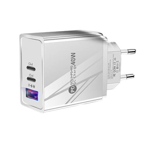 Ceprznvey Adaptateur de Chargeur USB - Bloc De Charge Rapide 40W QC3.0 Adaptateur Secteur Compact - Protection Contre Les Surtensions Et Surchauffes pour Accessoires Électroniques Téléphones Et