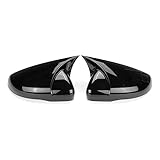 ミラーキャップ 用 ゴルフ MK6 GTI GTD R 2009 2010 2011 2012 2013 車牛ホーンスタイルウイングミラーカバーバックミラーキャップケース(Gloosy Black)