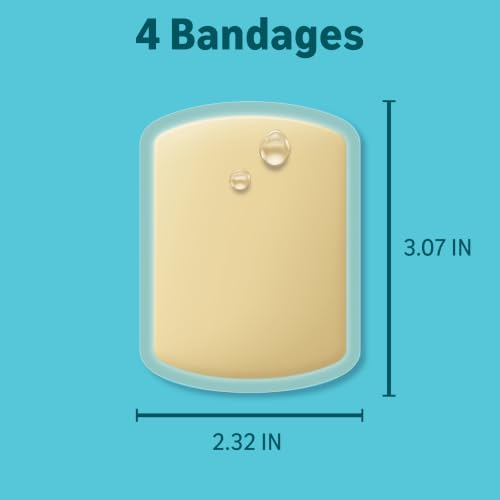 Image of Amazon Basics Hydrocolloid Gel Bandages, Large Wound Dressing 4 Count