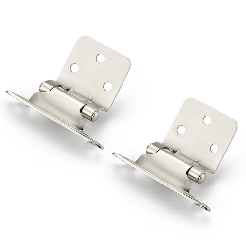 Image of Ravinte Brushed Nickel Cabinet Hinges, 1 /2 Inch Overlay, 40 Pack (20 Pairs)