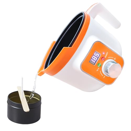 WcoDusak Digital Wax Melting Pot Electric Wax Melter for Candle Making with Pouring Spout, Candle Making Pouring Pot with LED Display, Constant Temperature to Keep Warm