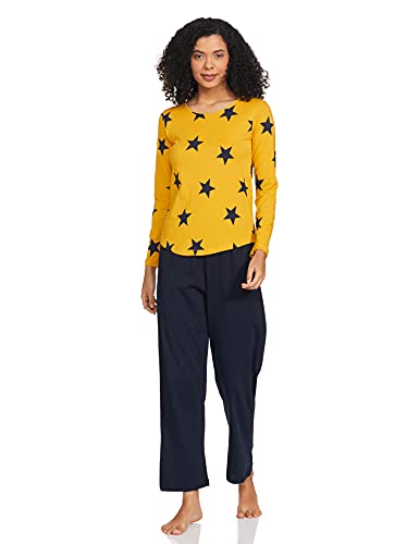 Image of A.T.U.N. (ALL THINGS UBER NICE) Womens Printed Cotton Relaxed Fit Sleepwear Clothing Set | Tees with Pyjama Set