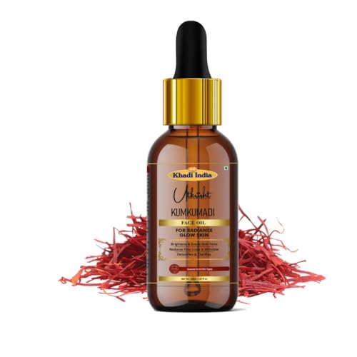 Image of khadi Kumkumadi Face Oil Serum for Glowing Skin, Dark Spots, Pigmentation & Brightening, 30 ml