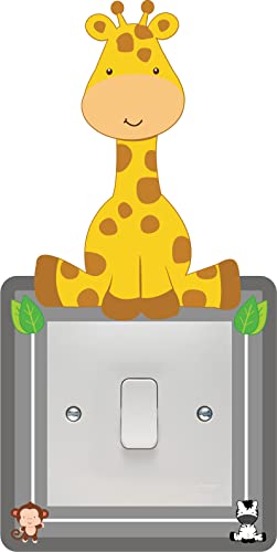 Image of Giraffe Light Switch Surround Art Vinyl Wall Stickers Children's Bedroom
