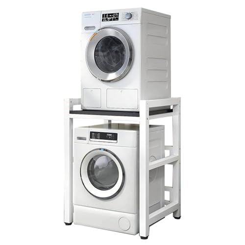Kit de apilamiento para lavadora y secadora Lavadero Estante para lavadora y secadora, Cuarto de baño Marco Intermedio Lavadora Altura ajustable, Cocina Estantería apilable para Secador Superior (Siz