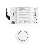 Gebildet Kit Interrupteur et Récepteur sans fil Mini Interrupteur à Télécommande pour Plafonniers,luminaires,Interrupteur Sans fil avec Support Adhésif,Peut être fixé Dans N'importe Quelle Position
