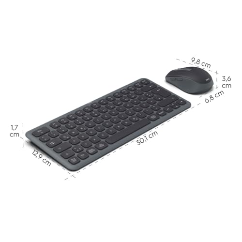 Teclado y ratón multidispositivo Bluetooth pequeño con teclas silenciosas 6