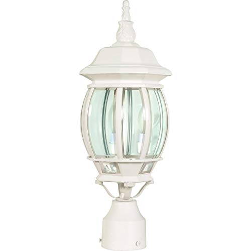 Nuvo Lighting 60/897 Central Park Outdoor Post Lantern Light Fixture with Clear Beveled