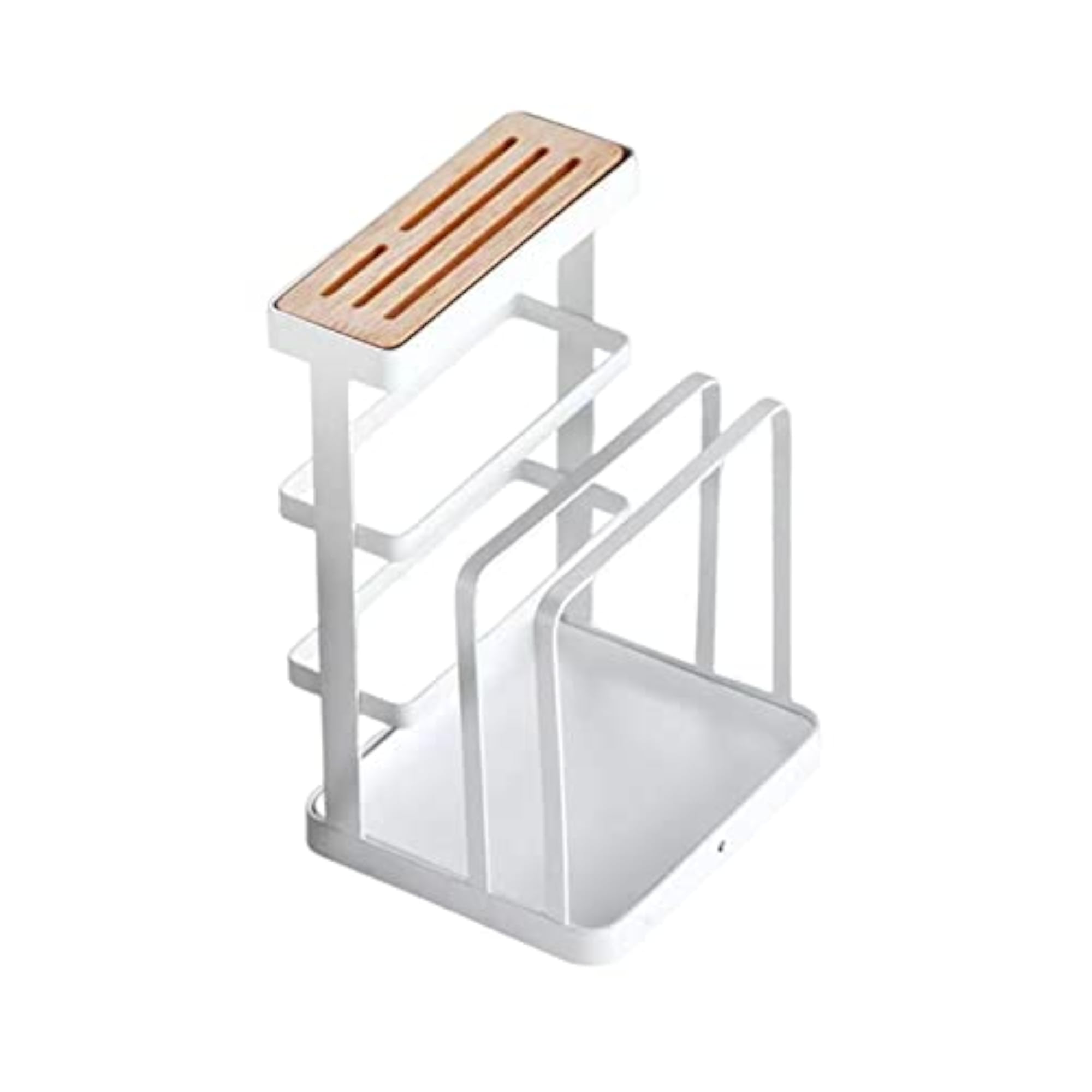 Iron Metal Block Cutting Board Organizer & Pot Lid Rack