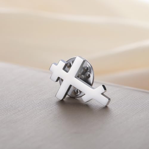 Image of Dreamtimes Antique Orthodox Cross Brooch Pin Stainless Steel Religious Jewelry for Men & Women Christian Faith Symbol Vintage Enameled Lapel Pin Lightweight Durable Gift for Daily Wear