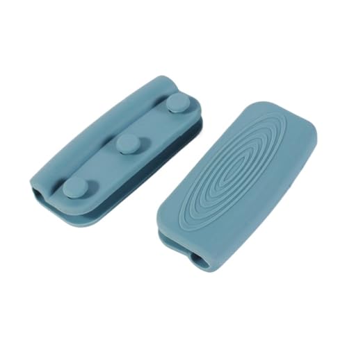 2 Silicone Handles Anti-scalding Non-slip Silicone Cover Pot Handle Insulated Glove Clip Kitchen Accessories Tools(Green)