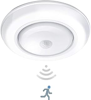 WOOPHEN Motion Sensor Ceiling Light Battery Operated Ultra Bright Motion Activated Indoor Light for Stairway Hallway Wardrobe Basement Warehouse 180 Lumen Daylight Night Light