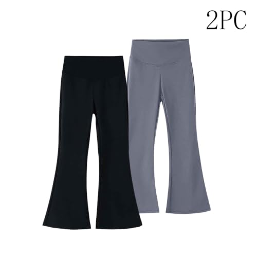Girls Leggings 2 Pack High Waisted Flare Yoga Pants Teen Fashion Outfits - image 5