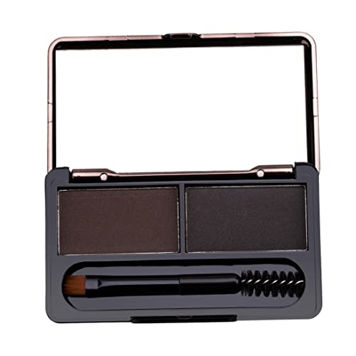 Kit de maquillaje de cejas, polvo de cejas de 2 colores, relleno de cejas obtenga cejas naturales definidas completas, paleta de contorno de cejas con cejas con cepillo de cejas de doble extremo para