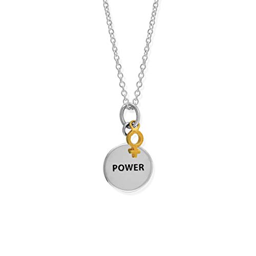 Boma Jewelry Sterling Silver Girl Power Necklace with 14K Gold Vermeil, 18 Inches