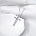 Amazon Essentials Platinum-Plated Sterling Silver Cross Pendant Necklace set with Infinite Elements Cubic Zirconia (2 cttw), 18