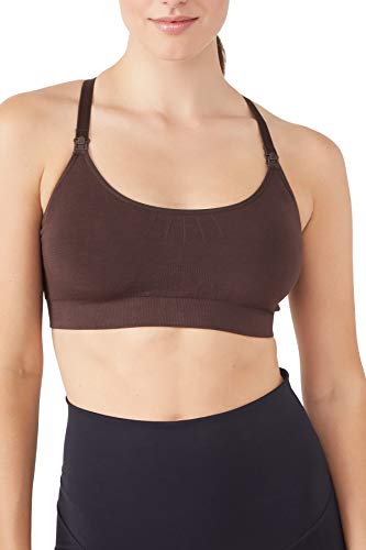 Modern Eternity Maternity and Nursing Yoga Bra | Bella (Chocolate, Small)