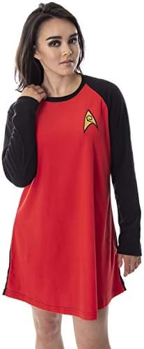INTIMO Star Trek Original Series Women's Juniors Costume Raglan Sleep Shirt Nightgown Pajama Top (Uhura, Large)