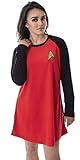 Star Trek Original Series Women's Juniors Costume Raglan Sleep Shirt Nightgown Pajama Top (Uhura, XL)